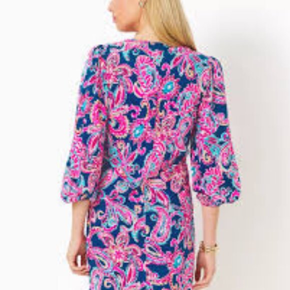 NWOT Lilly Pulitzer Emery Long Sleeve Dress Multi Flitting About XXL - Picture 2 of 4